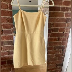 Aritzia Jacquard mini dress in pastel Yellow & White